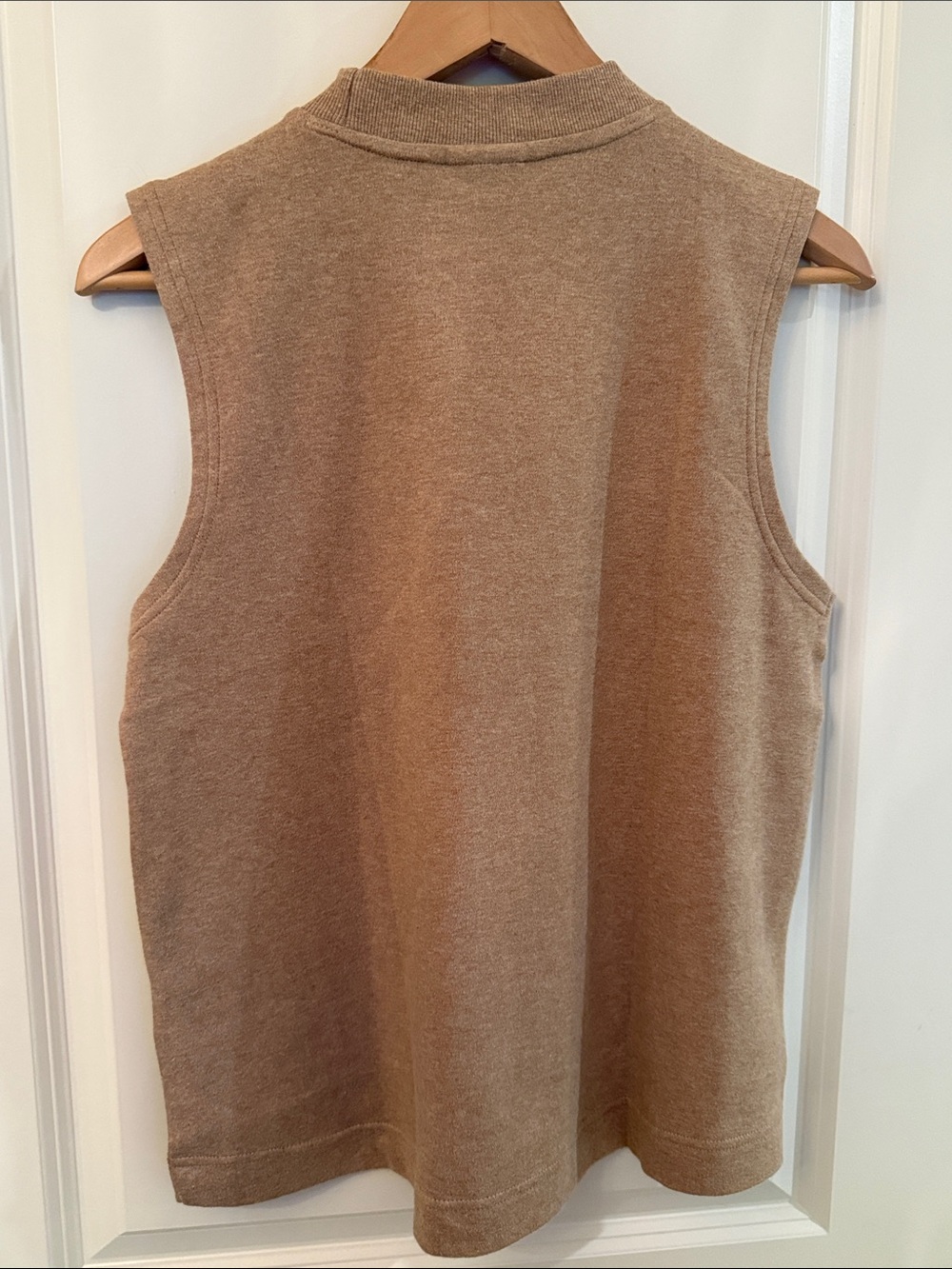 Pact Classic Mock Fine Knit Shell Cotton Sesame Heather Brown Size Medium - Picture 2 of 5